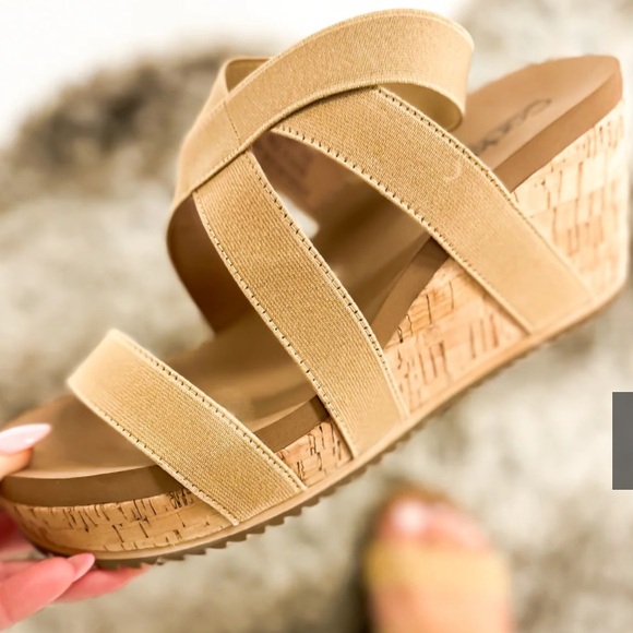 NIBX CORKYS QUIRKY BUT CUTE CORK WEDGE SANDALS 👡 - CAMEL, Sz.6, BNIBX - Picture 6 of 16